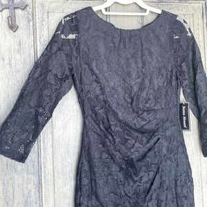 Beautiful Black Lace Cinched Waist Dress